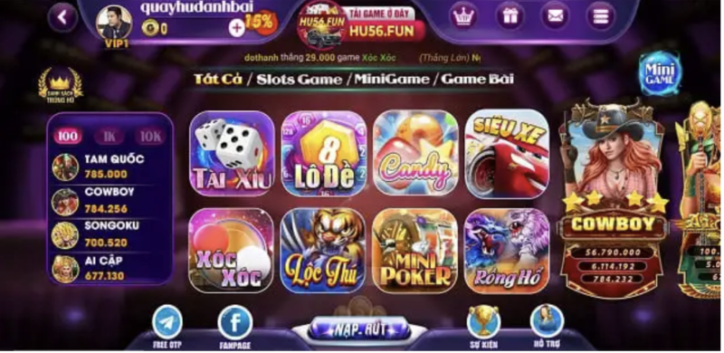 Thế mạnh của cổng game bài Hu56 Fun